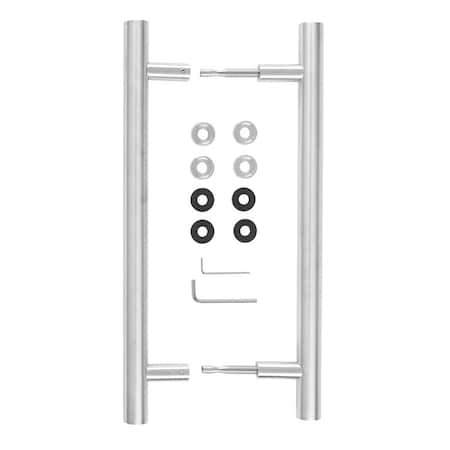 Delaney Hardware 15-3/4 in. Brushed Steel Barn Door Hardware Double Sided Round Pull Handle BD0461